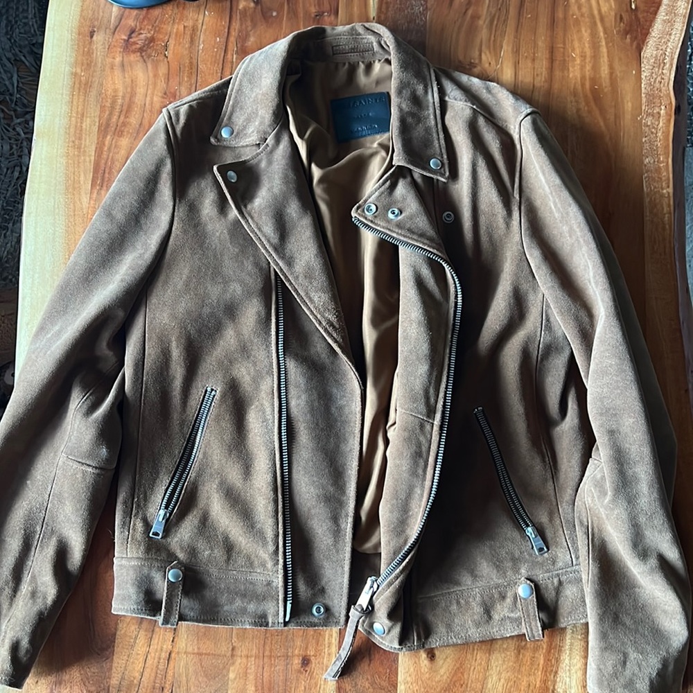 Allsaints Mens Large Brown Suede jacket. (Worn once)